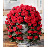 Artificial Geraniums Flowers For Outdoors Faux Hanging Plants Spring Outside Decor, 2 Pcs Uv Resistant Red Fake Silk Flowers Long Trailing Vines Look Real For Outdoor Planters Patio Porch Garden Home
