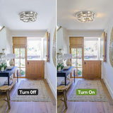 2 Pack 13 Inch Brushed Nickel Ceiling Lights 3 Light Modern Flush Mount Fixtures