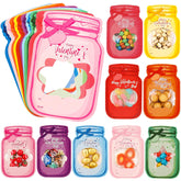 Valentines Day Cards For Kids Classroom – 50 Pack Candy Jar Colorful Valentine Cards With Treat Bags, Cute Kids Exchange Cards For School Activities & Parties (Candy Not Included)