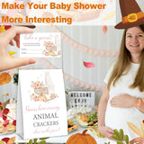 Thanksgiving Baby Shower Game Tickets, Guess How Many Animal Crackers Games, Fall Pumpkin Sign Decoration, Funny Party Games, 1 Sign With 50 Guess Cards-A08