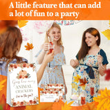 Baby Shower Game, Guess How Many Animal Crackers, 1 Little Pumpkin Standing Sign With 50 Cards For Thanksgiving Gender Reveal Party Favor Supplies - C05