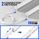 2 Pack 4FT T5 LED Shop Lights 20W 2200LM 6500K Ceiling Under Cabinet Utility Lights
