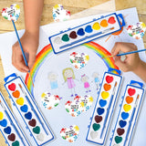 Watercolor Kids Card Set, Valentine’S Day 24 Pack Bulk Washable Paint Set, 8 Color Watercolor Paint With Brush, Back To School Classroom Supplies Party Favors
