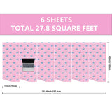 Reversible Baby Girl Wrapping Paper Roll - Cute Pink Elephant, Floral & Polka Dot Design For Baby Shower Holiday Birthday Party - 17 In X 20 Ft(Total 28.5Sq.Ft)