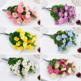 12 Bundles Artificial Fake Flowers For Outdoor Decoration,Uv Resistant Faux Plastic Fabric Greenery Shrubs Plants Fake Flowers Hanging Planter Kitchen Home Wedding Office Garden
