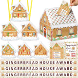 71 Pcs Christmas Gingerbread House Competition Kit Gingerbread Party Game Decor Contest Ballot Box Voting Cards Table Sign Award Sashess Prize Badges Medal Award For Party Trophy Supplies