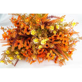 64Pcs Fall Artificial Flowers Outdoor Uv Resistant Faux Plastic Autumn Plants No Fade Fall Orange Mums For Home Outside Garden Window Box Wedding Party Fall Decor