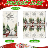 100 Pcs Christmas Snowman Napkins Paper Merry Christmas Guest Napkins Disposable Xmas Paper Hand Towels For Guest Bathroom Dinner Decorative Kitchen Dining Table Party Supplies(White)