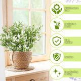 10 Pcs Artificial Flowers Artificial Greenery Lavender Fake Flowers Uv Resistant Shrubs Artificial Plants For Indoor Outside Garden Home Wedding Farmhouse (White)