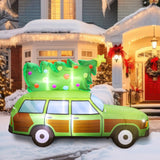 8 Ft Length Christmas Inflatable Station Wagon Christmas Car Inflatables Outdoor Xmas Vacation Car Tree Blow Up With Led