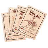 24 Cowboy Valentine'S Day Greeting Cards, Retro Western Valentines Day Cards Assortment, Western Cowgirl Valentine'S Days Gifts For Friends Adults Men Women, Vintage Ranchy Valentine Party Favors, 5