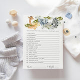 Jungle Baby Shower Games - Gender Neutral Word Scramble - Fun Activities For Guests With Prizes - Safari Animal Theme - Ideal For Boys Or Girls - 25 Pack