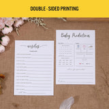 50 Count Baby Shower Game Cards - Gender Reveal Prediction & Advice Cards For New Parents | Fun Party Activity With Wishes For Mommy & Daddy | Boy Or Girl Guess | Modern Minimalist Design
