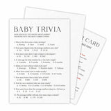 Baby Trivia Game Kits For Baby Shower - Minimalism Pearl White - 30 Fill In The Blank Game Cards With 1 Answer Card Each Set, Gender Reveal, Gender Neutral?Party Favor & Supplies - A06