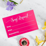 100 Song Request Cards Play Song At Wedding Reception Prom Dance Party Band Dj Karaoke Music Suggestion Note Hot Pink