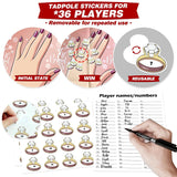 Bridal Shower Bachelorette Party Games, Pin The Ring On The Bride Game, Pin The Ring Game Bridal Shower Wedding Engagement Shower Games 32 Guests