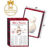 Roll A Snowman Game - 25 Christmas Cards, Dice Rolling Game, A Snowman Games For Family Fun, Christmas Party Activities, Party Favors, Christma Games For Families,1