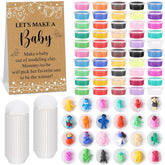 101 Pcs Retro Funny Baby Shower Games Set Include 50 Modeling Clay 50 Cupcake Liners And 1 Let'S Make A Baby Game Sign For Guest Gender Reveal Activities Adult Arts Diy Crafts Gifts