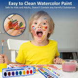 Mini Watercolor Paint Set, 2 Pack, 8 Colors Per Tray, Includes Brushes, Portable Art Supplies For General Use