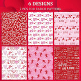 12 Sheet Valentine'S Day Wrapping Paper 19.7 X 27.6 Inch Love Heart Wrapping Paper Red Pink Romantic Cupid Pattern Wrapper Paper For Valentines Wedding Anniversary Party Craft Gift Decor