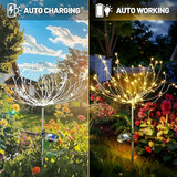 120 LED Solar Firework Garden Lights Outdoor Waterproof Fairy Sparkler Lights for Yard Patio Flower Pot Landscape Decor Holiday Gift for Women and Grandma