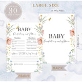 Boho Wildflower Baby Predictions And Advice Cards, Baby Shower Game, Pack Of 30 Game Cards, Gender Neutral Boy Or Girl, Fun Baby Game And Activity - Fa12