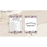 Retirement Party Games, Who Knows The Retiree Best Co-Worker Retirement Party Game Card, Purple Floral Retirement Party Ideas Activities Supplies Decorations(30 Game Cards) - B01