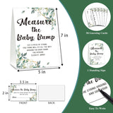 Baby Shower Game Set, Measure The Baby Bump(1 Standing Sign + 50 Find Cards), Neutral Greenery How Big Is Mommy'S Belly Party Game, Eucalyptus Gender Reveal Party Favor Decor(A01)