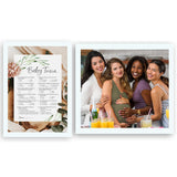 Greenery Baby Shower Games — Baby Trivia Game — Pack Of 25 — Fun Facts Trivia Green Olive Branch, Floral Rustic Gender Neutral Couples Shower Activity Reveal Party G320-Trv
