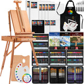 188Pcs All-In-One Art Painting Kit With French Easel, 96 Acrylic, Watercolor & Oil Paint Set, Complete Art Supplies Painting Set For Adults, Artists, Beginners