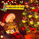 2 Pcs Christmas Dinosaur String Lights Total 13 Ft 20 Led Lights Hanging Dinosaur Lights Battery Operated Dino Lights Di