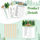 135 Pieces Woodland Baby Shower Game Cards Forest Animals Baby Shower 5 Set (25 Cards Each) With 10 Pencils Predict Who Mommy Or Daddy Well Wishes Woodland Creatures Theme For Boy Girl
