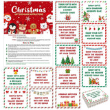 61 Pcs Christmas Gift Exchange Game Cards Merry Christmas Party Games White Elephant Gift Exchange Card Xmas Holiday Present Swap For Adults Large Group Family Women Men Coworker Supplies Winter Paper