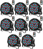 8 Pack RGB 36 LED Battery Powered DJ Uplights 36W Sound Activated Remote Control