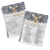 Magic Owl Baby Shower Games - 25 Who Knows Mommy Best & 25 Candy Matching Activities - Black And Gold Owl Theme Double-Sided 5X7 Cards, Bundle Pack, Wizard Or Witch Halloween