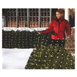 Christmas Clear Net Lights For Bushes - 150 Clear White Bulbs With Green Wire (4Ft X 6 Ft) - Indoor/Outdoor Use - Ul Lis