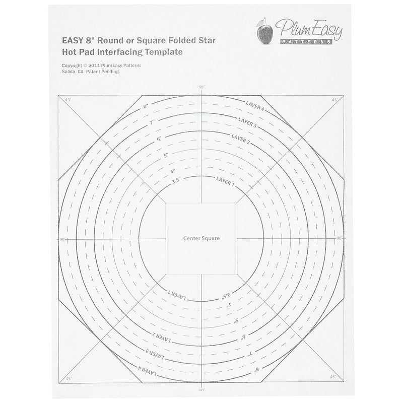 Hot Pad Interfacing Templates 12-Pack
