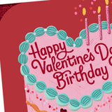 Hallmark Valentines Day Birthday Card (Twice the Love, Heart Cake) for Friends, Family, February 14th