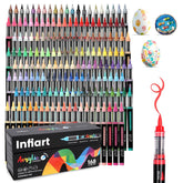 168 Colors Acrylic Paint Markers Brush Tip, Automatic Ink Control Acrylic Paint Pens Waterproof Acrylic Markers Set For Christmas Decorations, Stone, Wood, Glass, Diy & Art Supplies