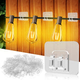 Christmas Light Clips For Outside, 100Pcs Outdoor String Light Hooks, Heavy Duty Uv-Resistant Sticky Cable Clips With Waterproof Adhesive Strips For Hanging Christmas Lights Holiday Decor