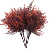 Artificial Fern Plants, Fake Ferns Bushes Plastic Shrubs Boston Leaves Bundle Faux Foliage For Outdoor Indoor Decor Garden Kitchen Office Wedding Party Christmas Diy Decoration - Red 4 Pack