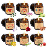 9 Pieces Nurse Appreciation Gifts Cna Week Gifts Nursing Scented Candles 3.5 Oz Soy Wax Candles For Nursing School Student, Birthday Retirement