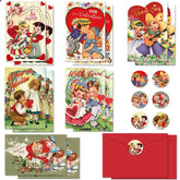 24 Pack Vintage Valentine'S Day Cards With Envelopes And Stickers Valentines Day Greeting Cards Assortment For Kids Holiday Crafting All Occasions Anniversary Baby Shower Classroom Exchange Supplies