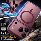Premium Burgundy Magnetic Case for iPhone 18 Pro Compatible with MagSafe Shockproof Protective Cover