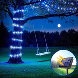 Solar Christmas Lights Outdoor Waterproof Total 66Ft 200 Led Solar Twinkle Lights For Outside Clear Wire, 8 Modes Solar