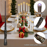 Christmas Tree Candles With Magic Wand 12 Pack Flameless Candles For Christmas Tree Flickering Battery Operated Led Candle For Holiday Home Party Decor With Crystal Ball Hook