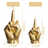 Middle Finger Scented Candle Gold Large Size Danish Pastel Room Decor Pine Aromatherapy Candle Long Lasting Natural Soy Wax Hand Gesture Fragrance Candlestick For Home Room Supplies 7.1” X 3.7”