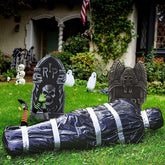 Halloween Scary Decorations Corpse Dead Victim Props 60 inch Hanging Dead Body Decorations Fake Corpse in Bag Indoor Outdoor Halloween Props Creepy Decor Haunted House (Black)
