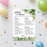 Succulents Baby Shower Games — What'S On Your Phone Game — Pack Of 25 — Gender Neutral Succulent Greenery Co-Ed Couples Shower Activity, Gender Reveal Party G300-Phn