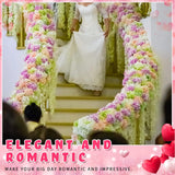 6.5 Feet Wisteria Flower Garlands Faux Vine Flower Backdrop For Wall Arch Garden Home Wedding Decoration(Milky White,12 Packs)